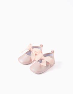Chaussures-Chaussures bébé 17-26-Ballarines avec noeud en satin