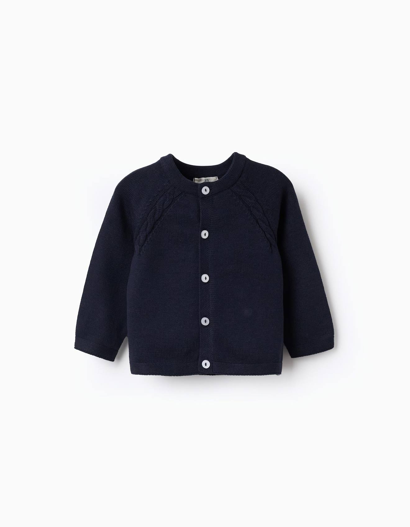 Gilet En Maille En Coton Bleu Foncé
