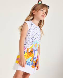 -Robe pour fille en maille avec taille élastique