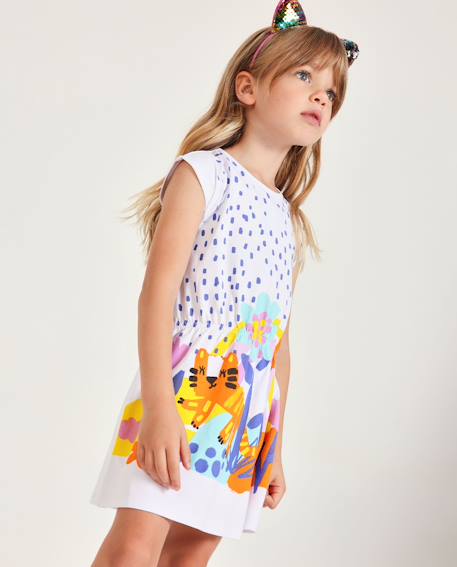 Fille-Robe pour fille en maille avec taille élastique