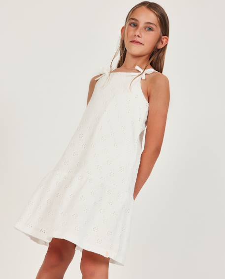Fille-Robe fille en maille avec motifs ajourés