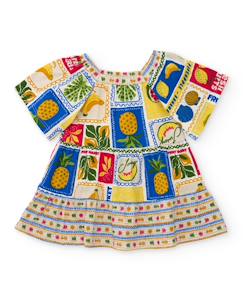 -Robe fille en maille avec encolure élastiquée