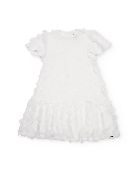 Robe fille unie avec décorations florales  - vertbaudet enfant