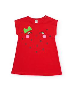 -Robe fille en maille avec détails brodés