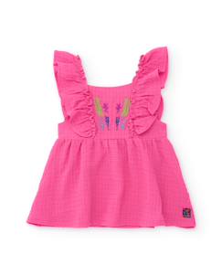 Robe fille en tissu avec broderie sur le devant  - vertbaudet enfant