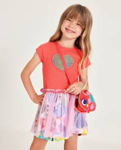 -Robe en maille pour fille avec cœur en sequins