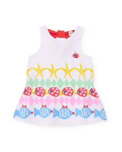 -Robe en maille pour fille avec nœud dans le dos