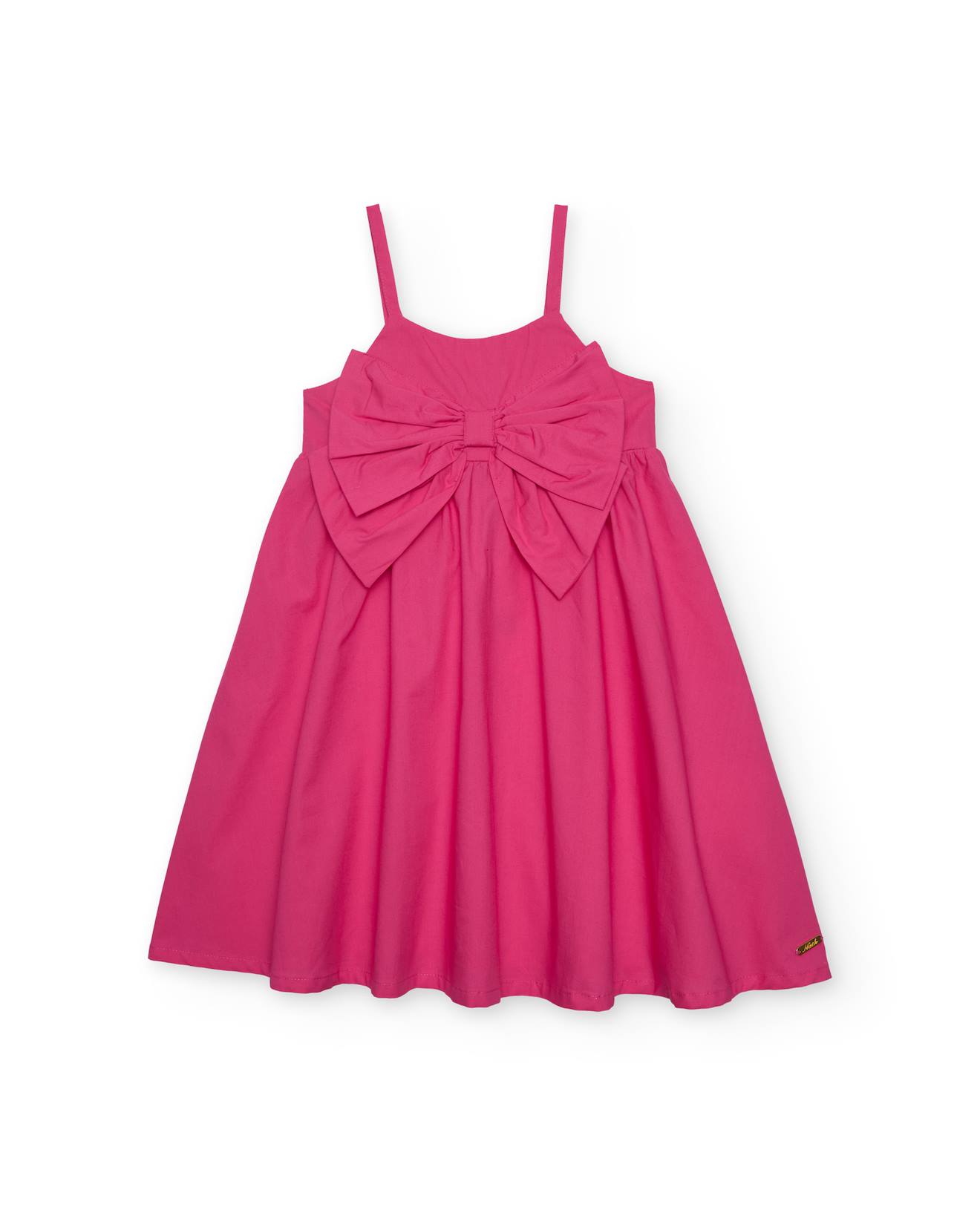Robe Fille Unie Avec Un Grand Nud Rose 26 €