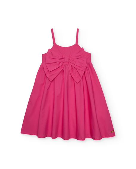 Robe fille unie avec un grand nœud  - vertbaudet enfant