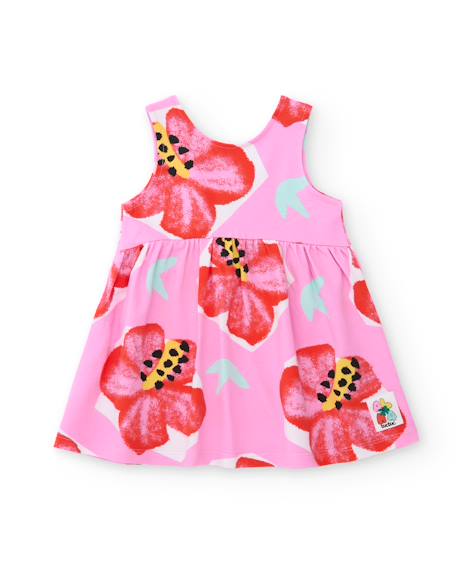 Fille-Robe fille en maille avec imprimé grandes fleurs