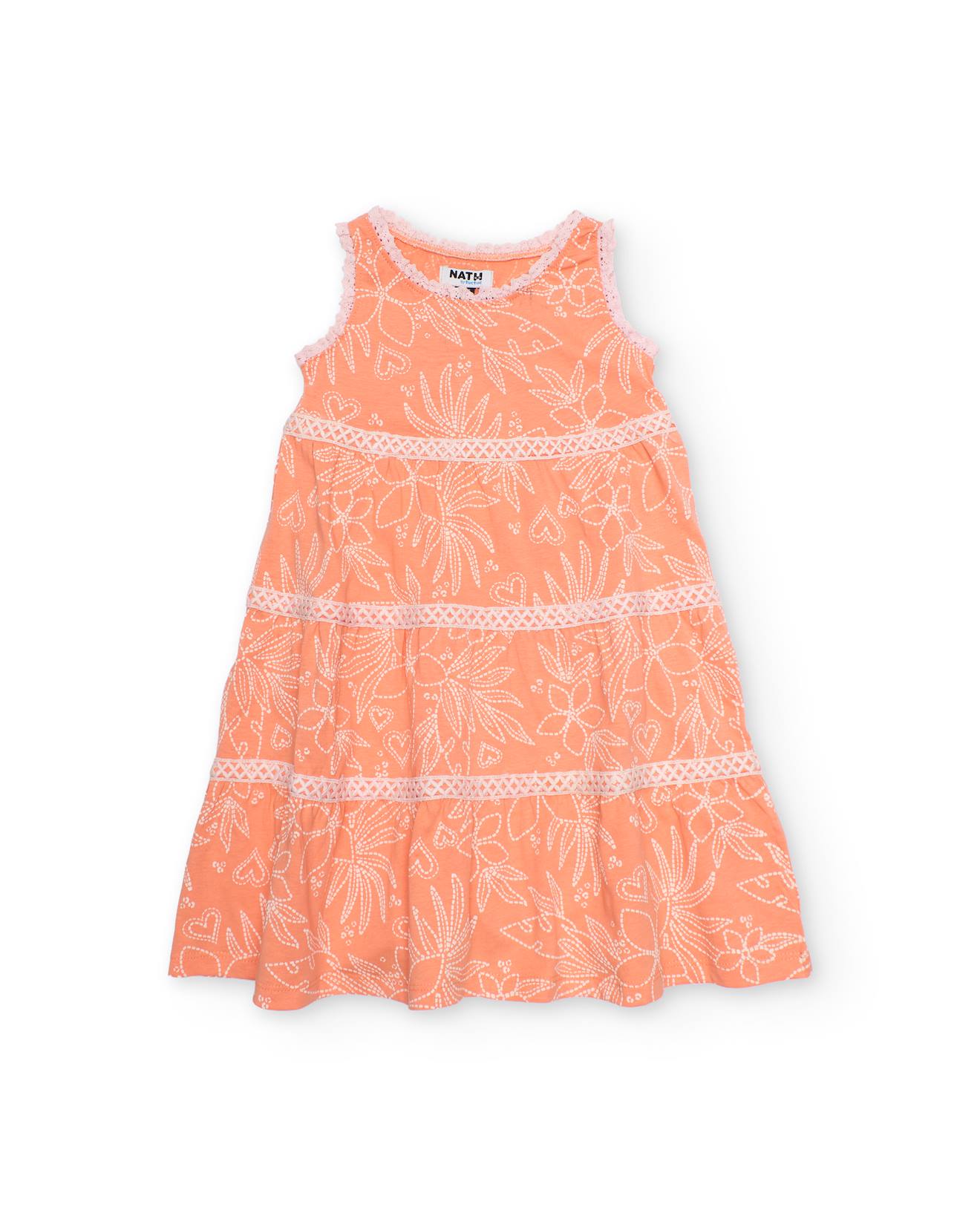 Robe Fille En Maille Avec Rayures Dcoratives Orange 24 €
