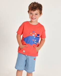 Garçon-T-shirt, polo, sous-pull-T-shirt garçon en maille avec imprimé baleine