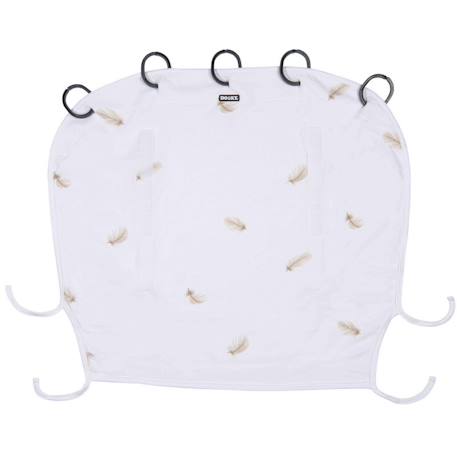 Dooky - Pare-soleil Universel Poussette Et Siège Auto Uv Upf50+ Plumes Blanc