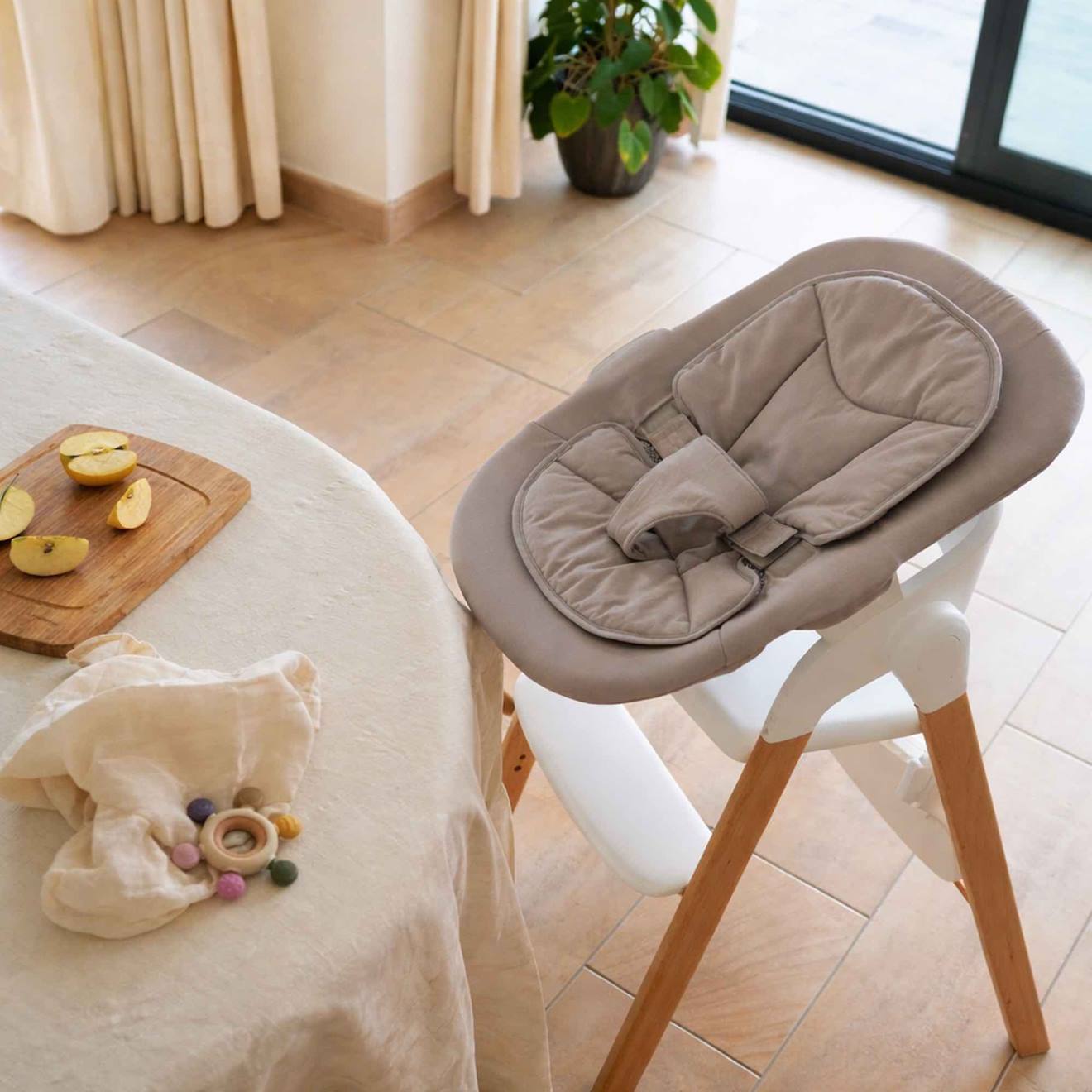 Pack Chaise Haute Et Transat Évolutif Shady Grey Pure White, Blanc (Bo Jungle) - Image 1