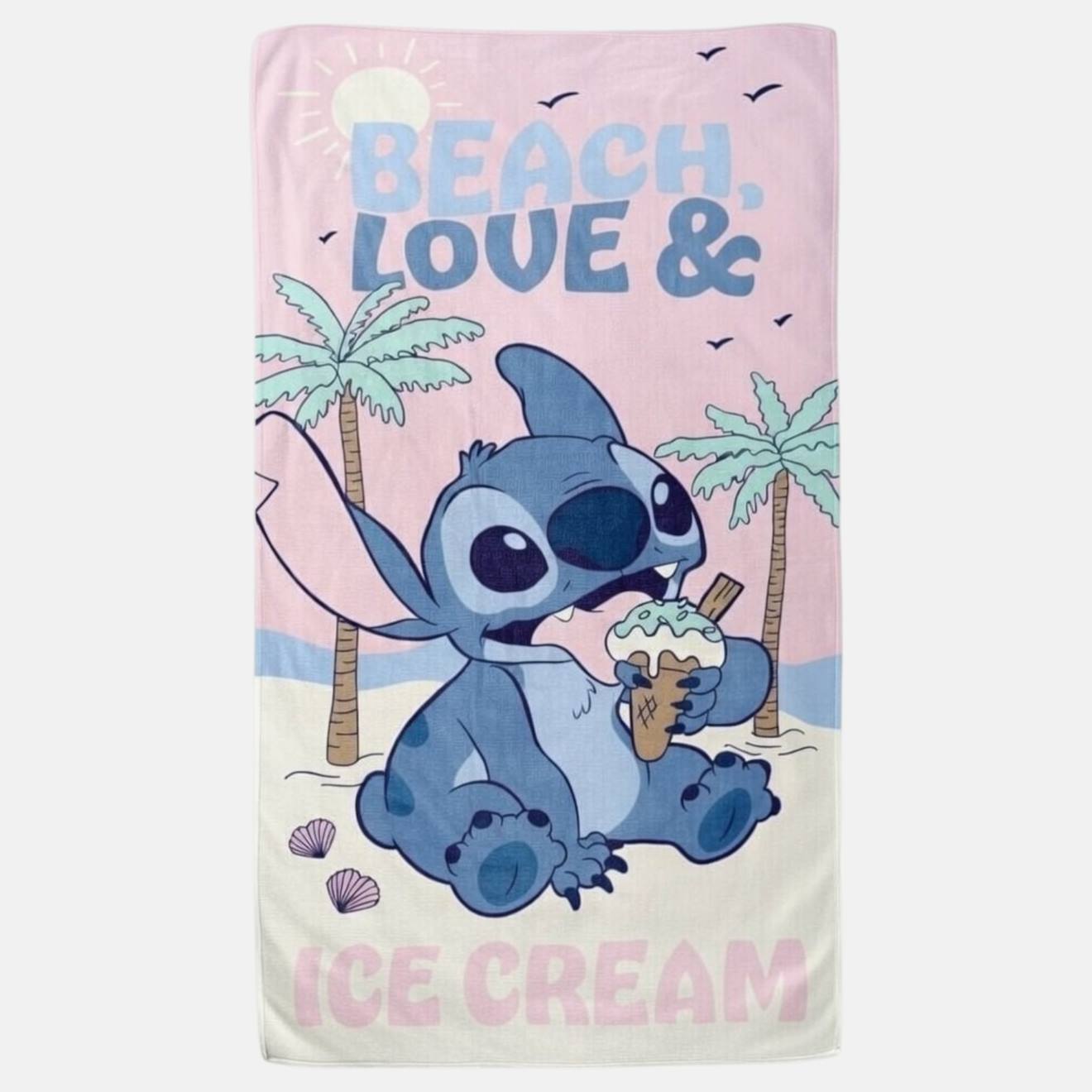 Unimodes Serviette de Plage Enfant avec Dessin Lilo & Stitch Mauve