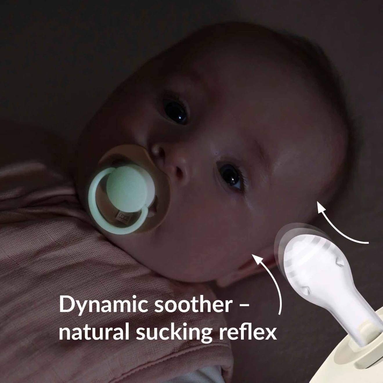 Lot De 2 Sucettes Bébé Dynamique Phosphorescente - Prime Glow Beige (Difrax) - Image 1