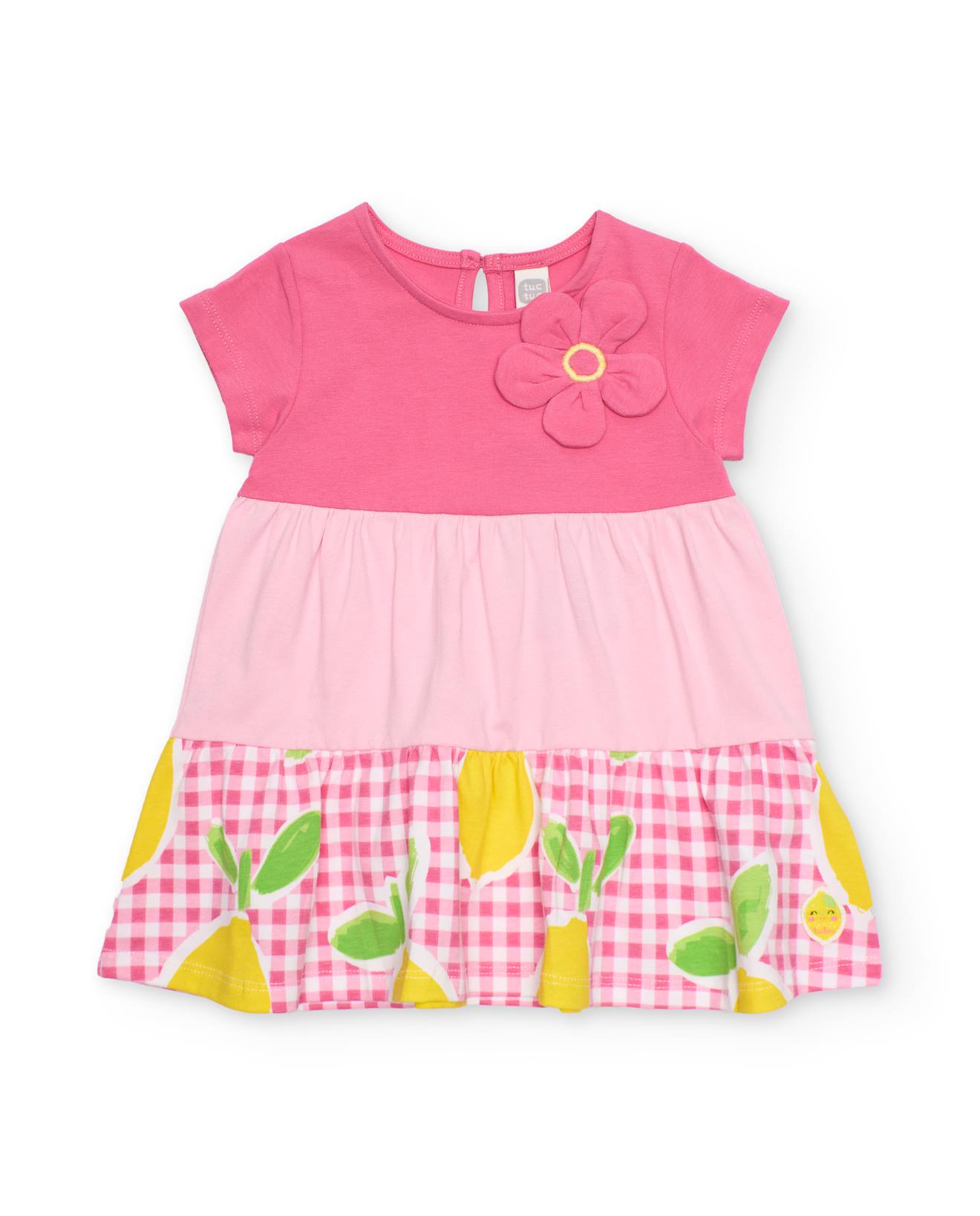 Robe Fille En Maille Avec Fleur Applique Rose 25 €