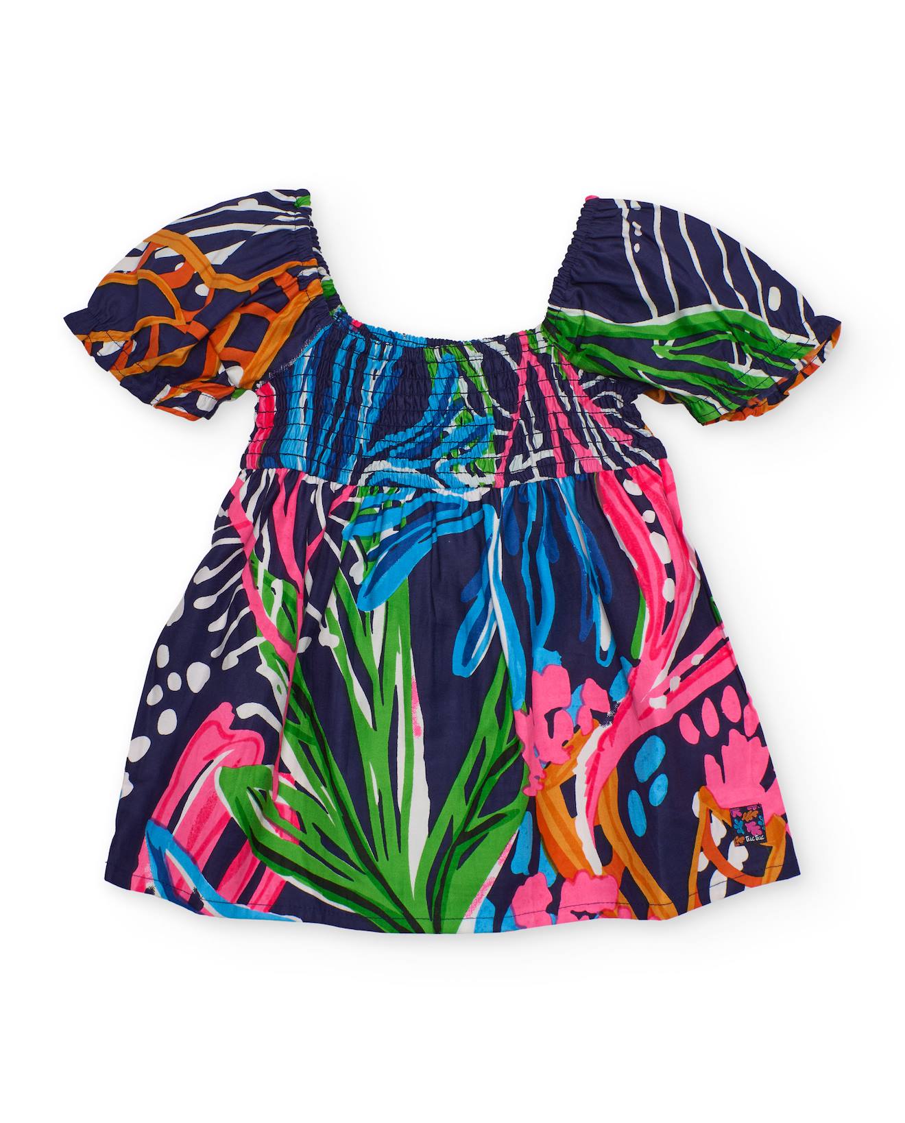 Robe Fille En Tissu Et Fronces lastiques Bleu 28 €