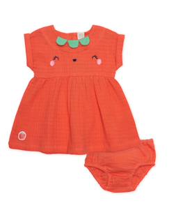 Bébé-Robe, jupe-Robe bébé avec bloomer en tissu et motif petite fraise