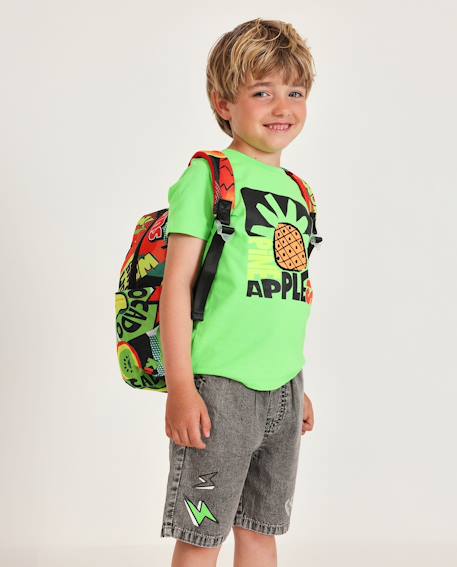 T-shirt garçon en maille avec fermeture à l’épaule  - vertbaudet enfant