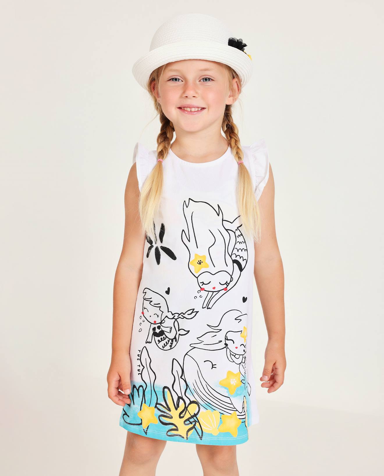 Robe En Maille Pour Fille Avec Imprim Sirnes Blanc 13$
