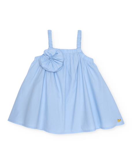 Robe pour fille en toile avec ornement fleur  - vertbaudet enfant