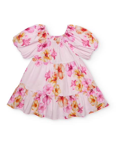 Fille-Robe-Robe fille en tissu tissé au style romantique