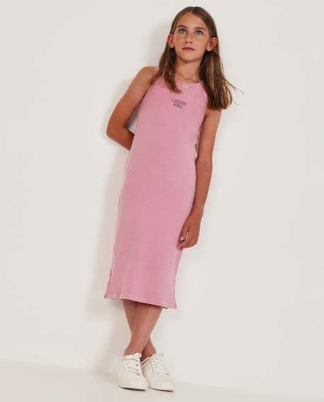 Fille-Robe fille en maille côtelée extensible