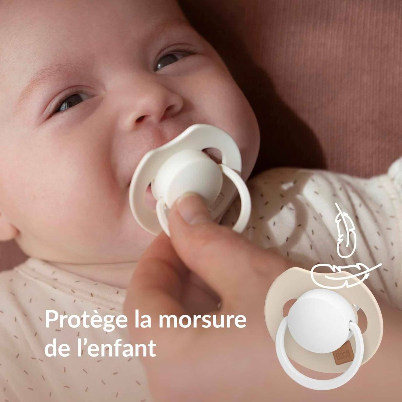 Lot De 2 Sucettes Bébé Dynamique Phosphorescente - Prime Glow Beige (Difrax) - Image 2