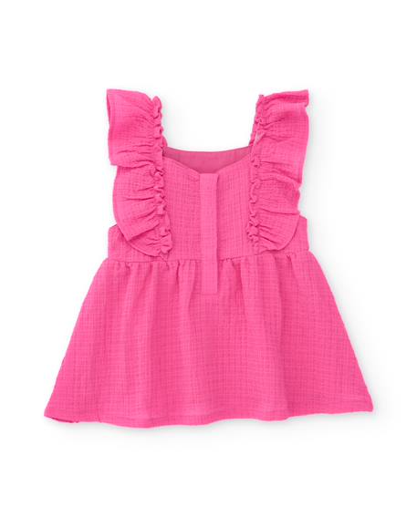 Robe bébé fille en tissu avec broderie sur le devant Rose 2 - vertbaudet enfant 