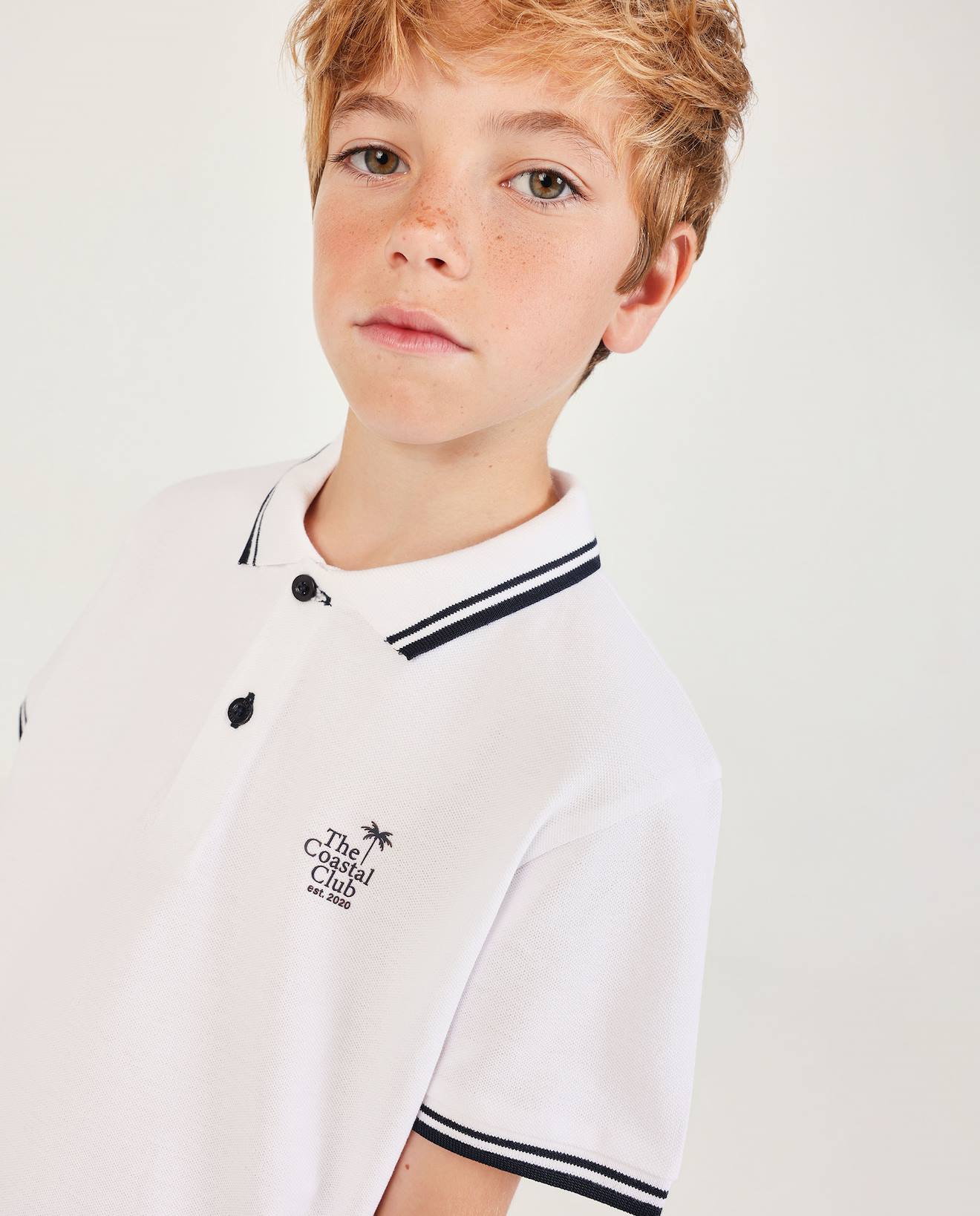 Polo Garon En Maille Avec Lisers Contrasts Blanc 12 €