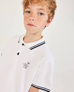 Garçon-T-shirt, polo, sous-pull-Polo garçon en maille avec liserés contrastés