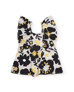 -Robe en tissu à bretelles pour fille avec volants