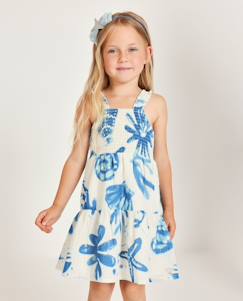 Robe pour fille en toile avec corsage froncé  - vertbaudet enfant