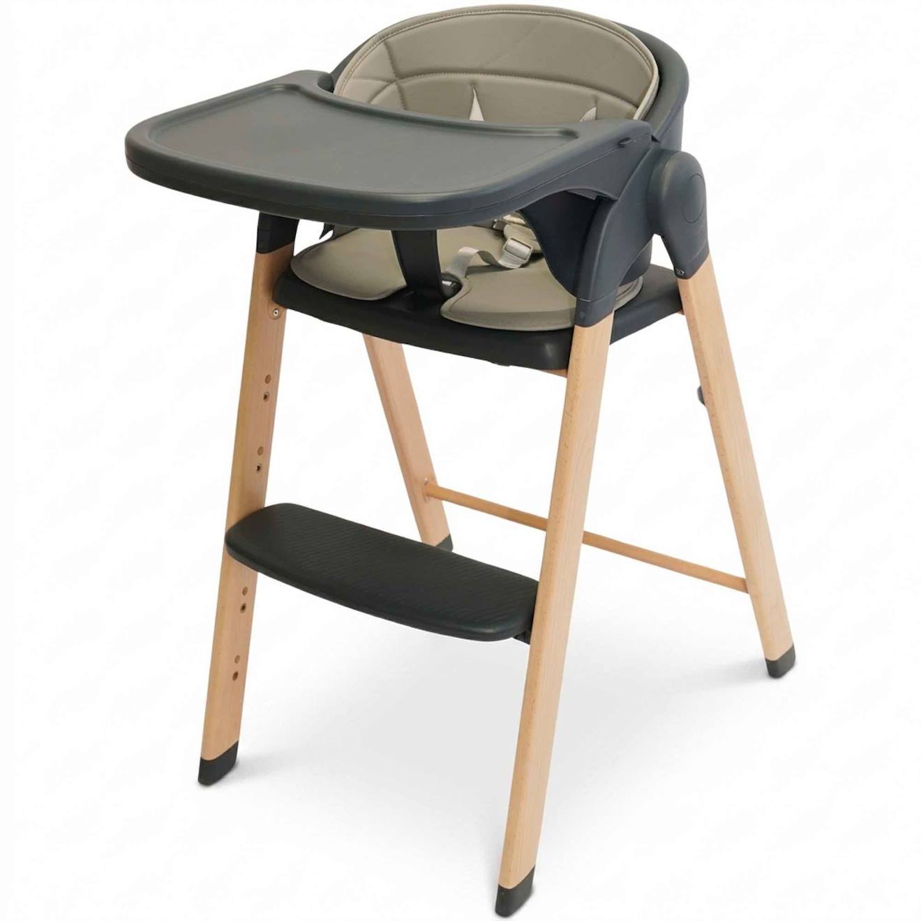Chaise Haute Évolutive Bébé En Bois Grow With Me Gris