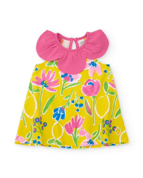 Bébé-Robe fille en maille avec col pétale