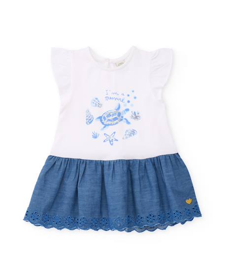 Bébé-Robe pour fille en maille avec motif marin et sequins