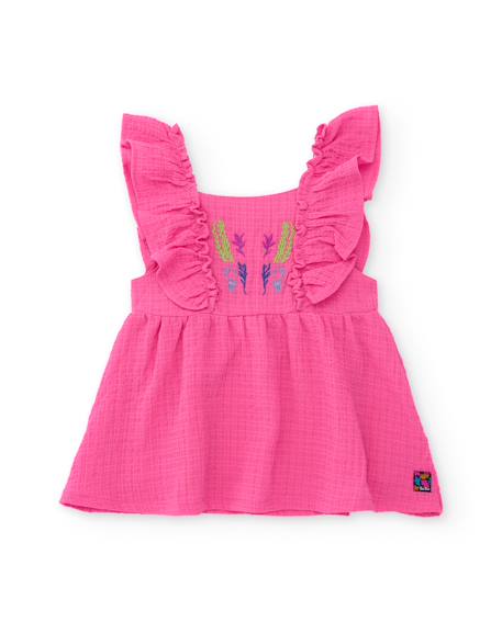 Bébé-Robe bébé fille en tissu avec broderie sur le devant