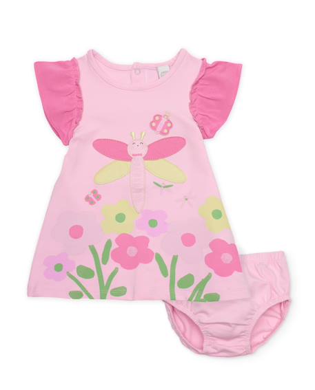 Bébé-Robe en tricot avec bloomer pour bébé avec motif libellule