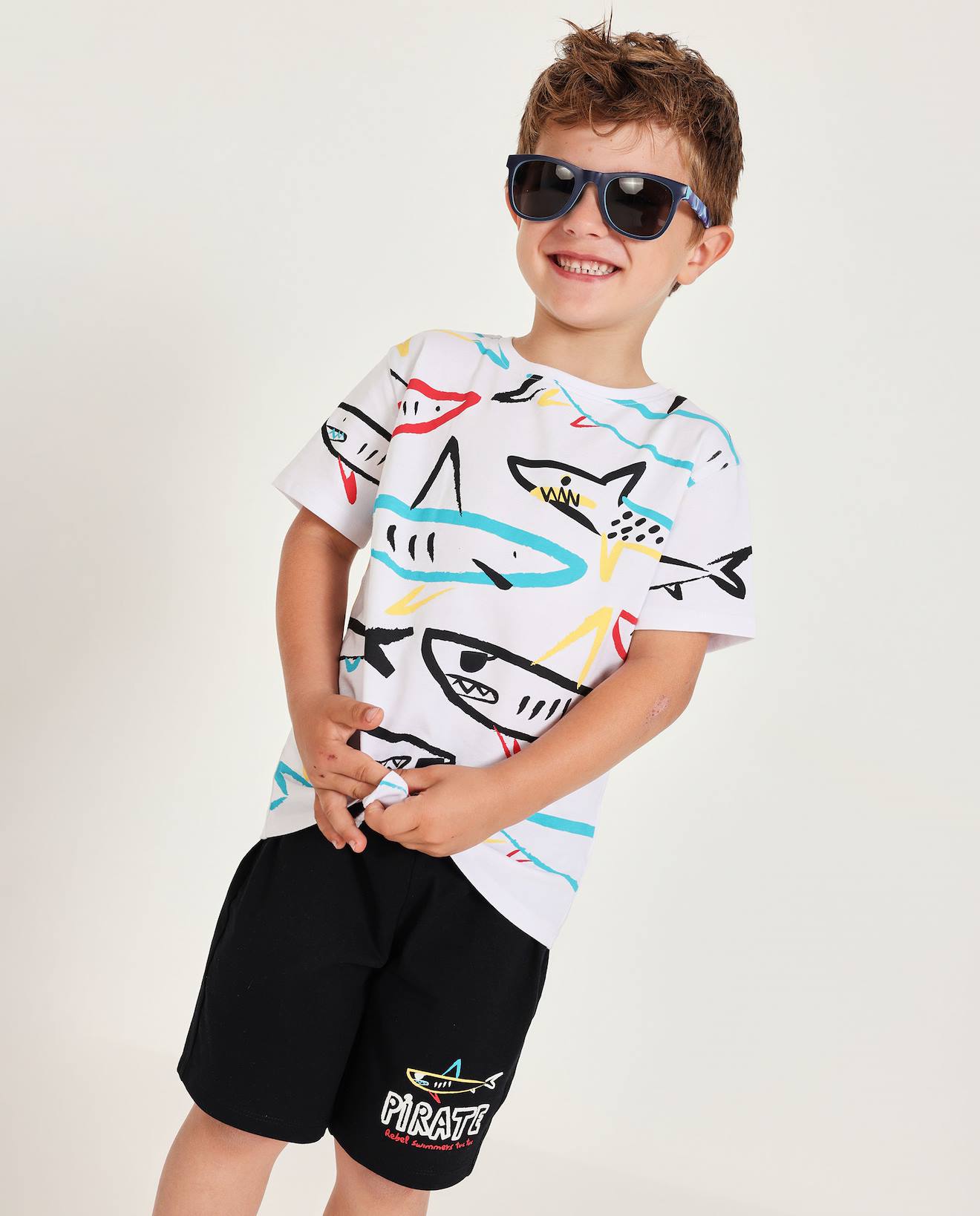 Ensemble En Maille Pour Garon Avec Motif Requins Blanc 21 €