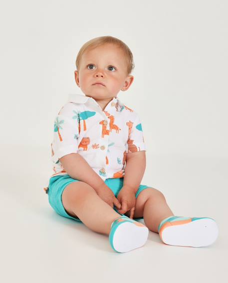 Bébé-Ensemble-Ensemble pour bébé en tissu tissé avec imprimé savane