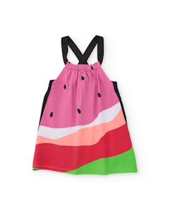 Bébé-Robe, jupe-Robe fille en maille avec bretelles croisées dans le dos