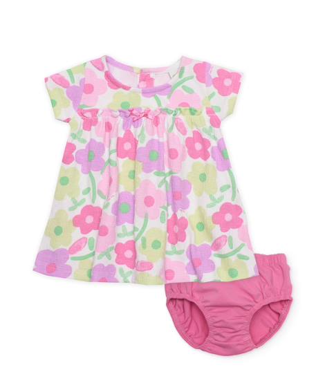 Bébé-Robe en tricot bébé avec bloomer et imprimé floral