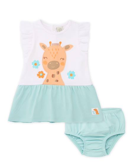 Bébé-Robe bébé avec bloomer avec motif girafes