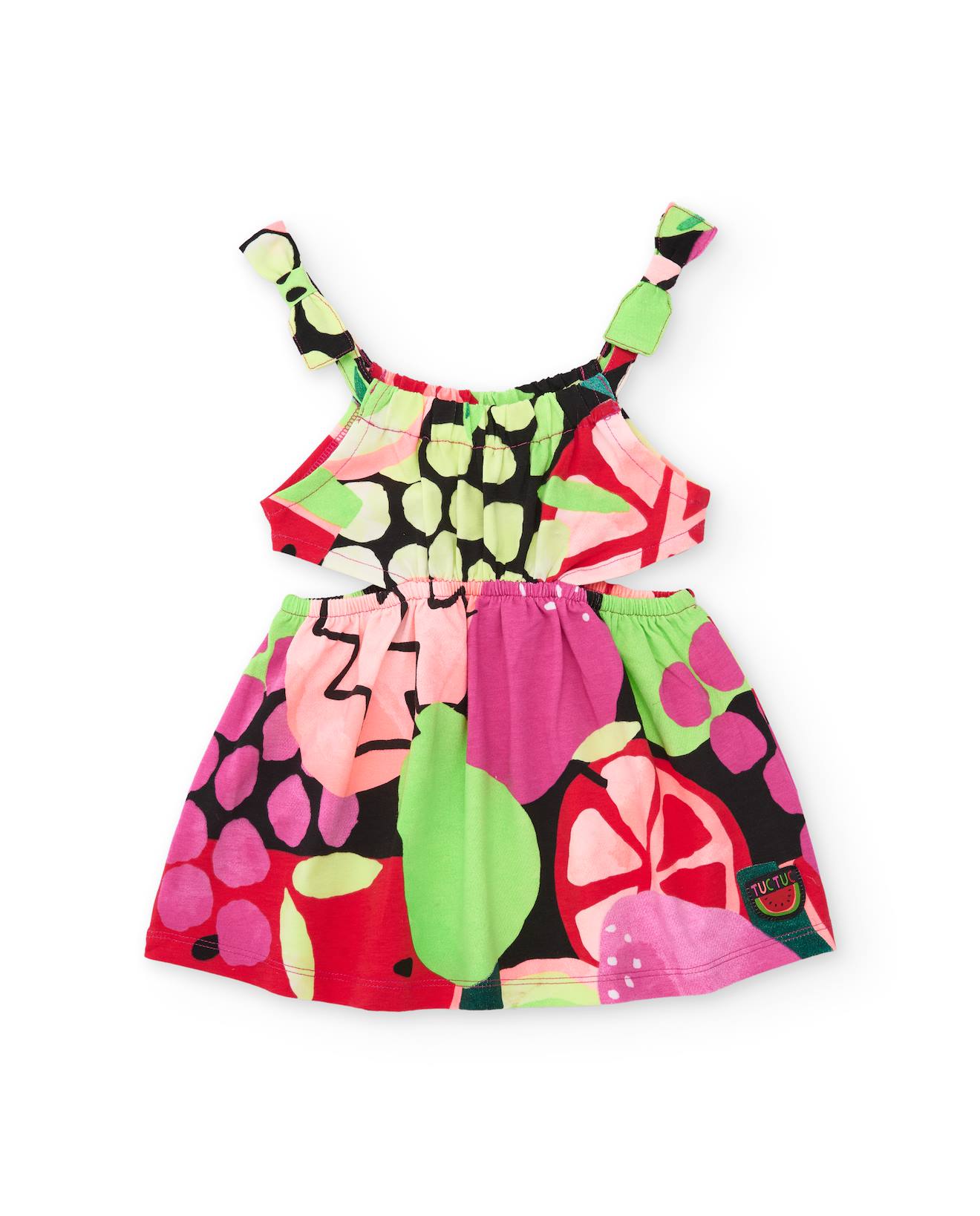 Robe Fille En Maille Avec Bretelles Noues Rouge 20 €