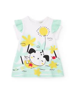-Robe bébé en tricot avec bloomer et imprimé petit chien