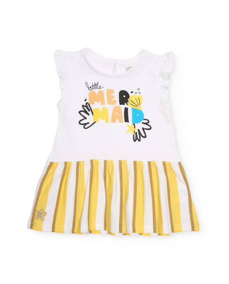 Bébé-Robe en maille pour fille avec rayures verticales