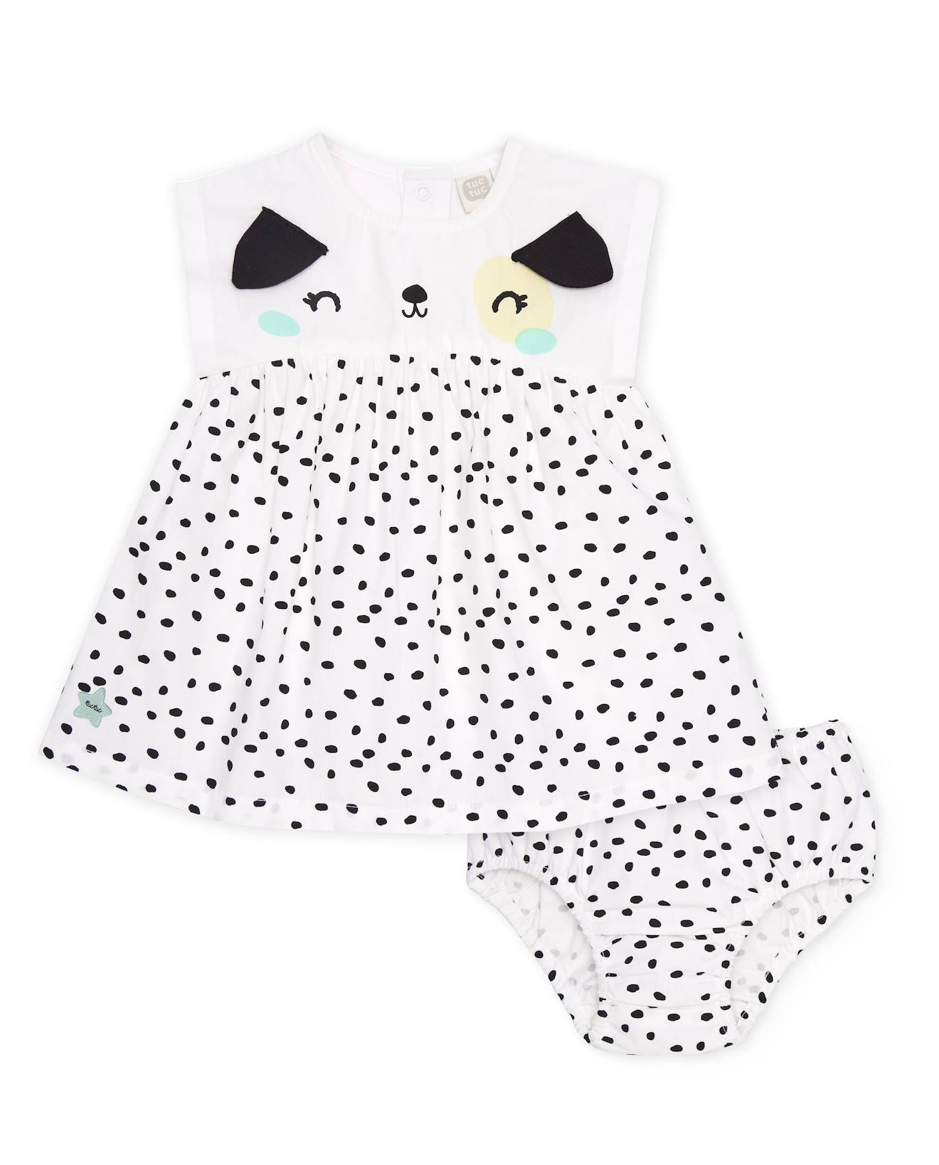Robe Bb En Tissu Avec Bloomer Et Motif Pois Blanc 27 €