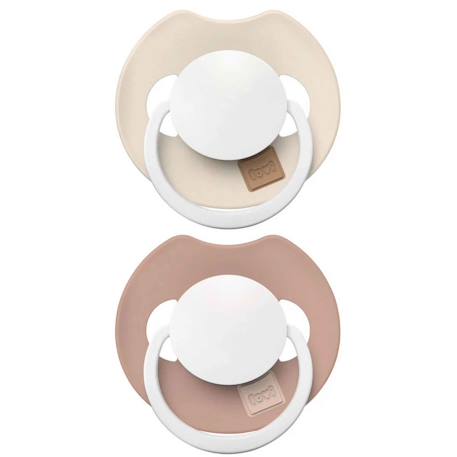 Difrax - Lot De 2 Sucettes Bébé Dynamique Phosphorescente - Prime Glow Beige