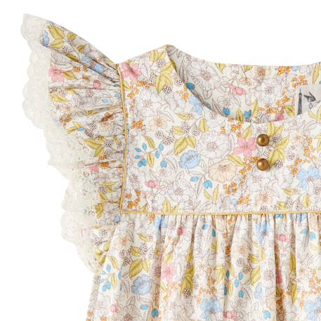 Robe cérémonie  fleurie liberty   appoline Jaune liberty 4 - vertbaudet enfant 